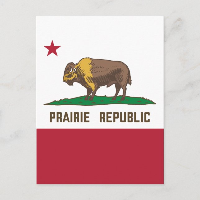 Prairie Republic Bison Flag Great Plains Postcard (Front)