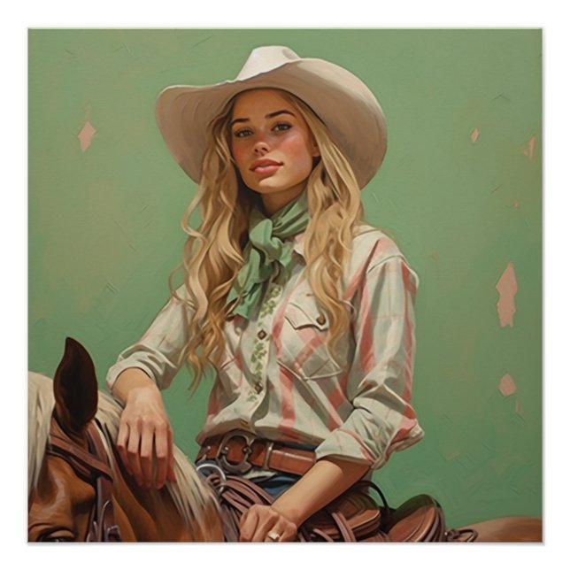  Prairie Saddles: Cowgirl Wall Art (Front)