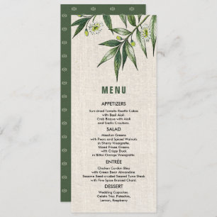 prairie sauvage   Cartes de menu Mariage Botanique