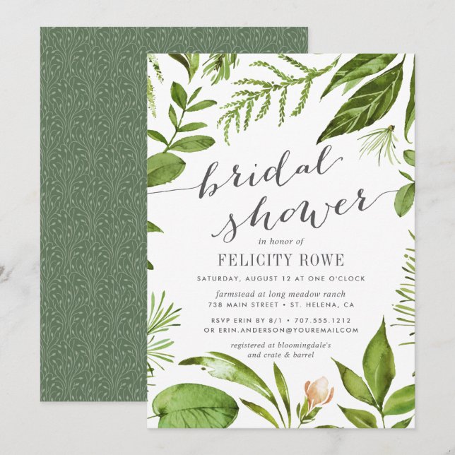prairie sauvage | Invitation à la douche nuptiale  (Devant / Derrière)