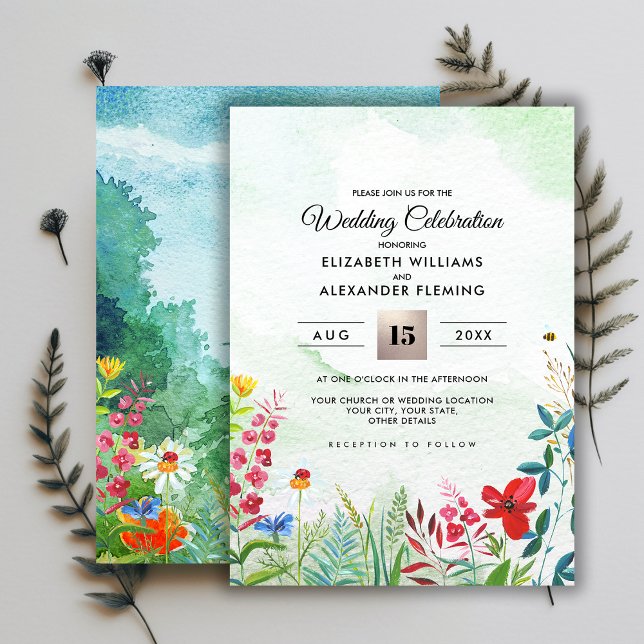 prairie sauvage | Invitations de mariage d'été dan (Créateur téléchargé)