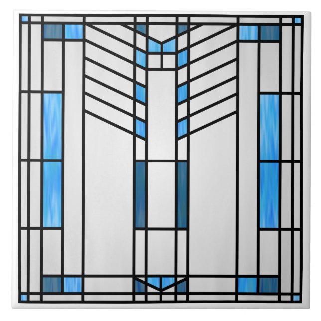 Prairie School Style Interpretation No. 1 Tile (Front)