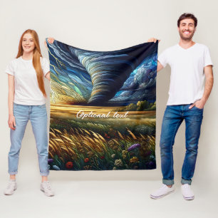 Prairie Tornado Stained Glass Art Fleece Blanket