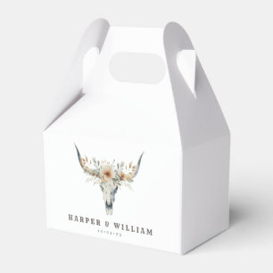Prairie wedding longhorn skull favor box