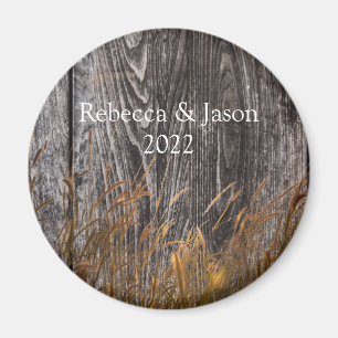 Prairie Wheat On Barn Board Magnet