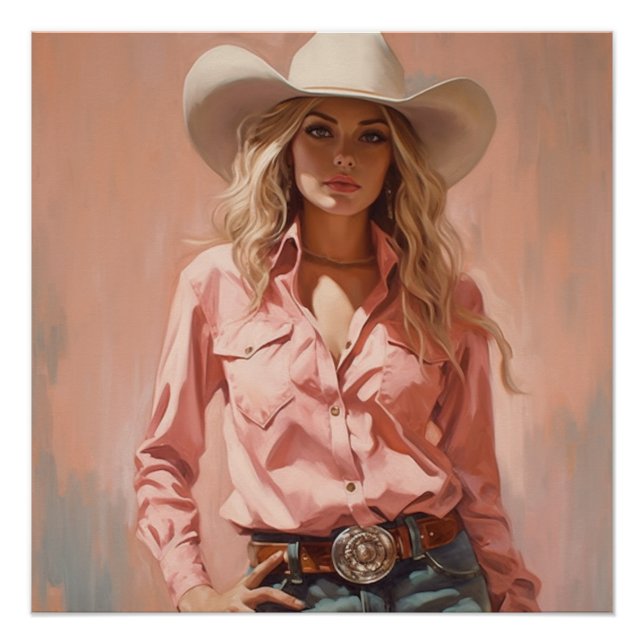 Prairie Whispers: Cowgirl Wall Art (Front)