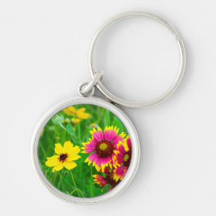Prairie wildflowers in Hill Country Keychain