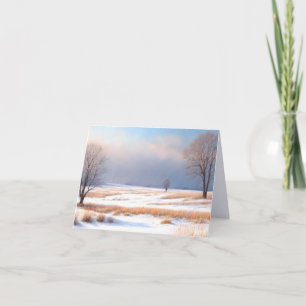 Prairie Winter Landscape Folded Greeting Card