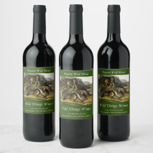 Prairie Wolf (Coyote) from Audubon's Quadrupeds Wine Label