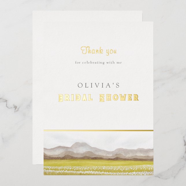Prairies in Bloom Bridal Shower Thank You Card (Front/Back)