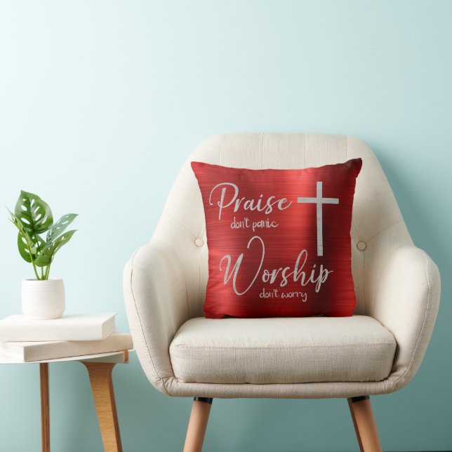 Praise and Worship Christian  Throw Pillow (Chair)