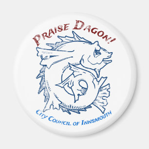 Praise Dagon Innsmouth Lovecraft Fish Horror Magnet