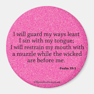 Praise Him N Pink Bible Quote Customize it Magnet