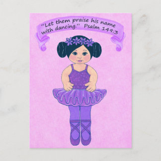 Praise His Name with Dancing 4~Scripture~Print Postcard