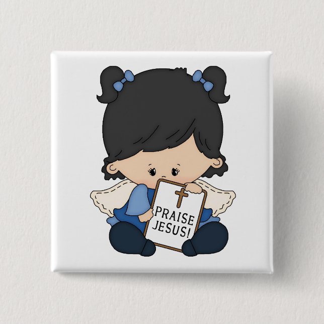 Praise Jesus - Square Button (Front)