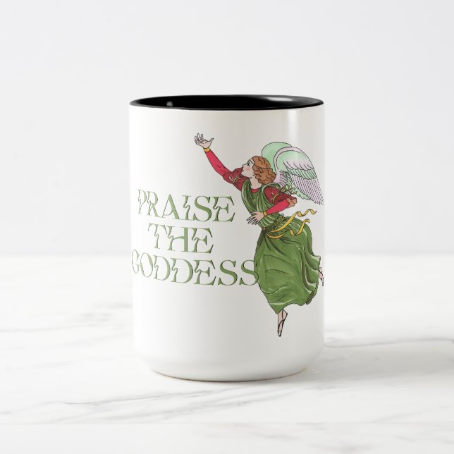 Praise the Goddess! Two-Tone Coffee Mug (Center)