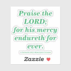 Praise The Lord Bible Verse Sea Green