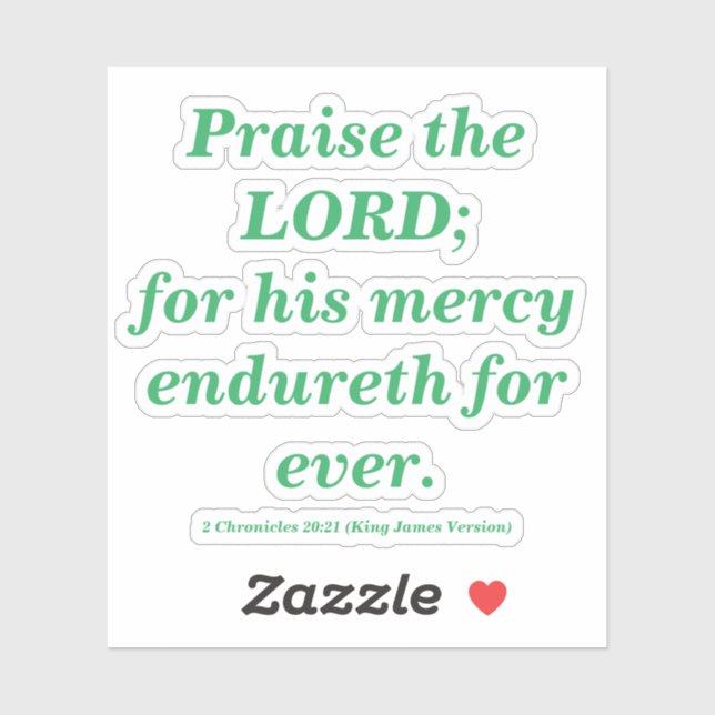 Praise The Lord Bible Verse Sea Green  (Sheet)