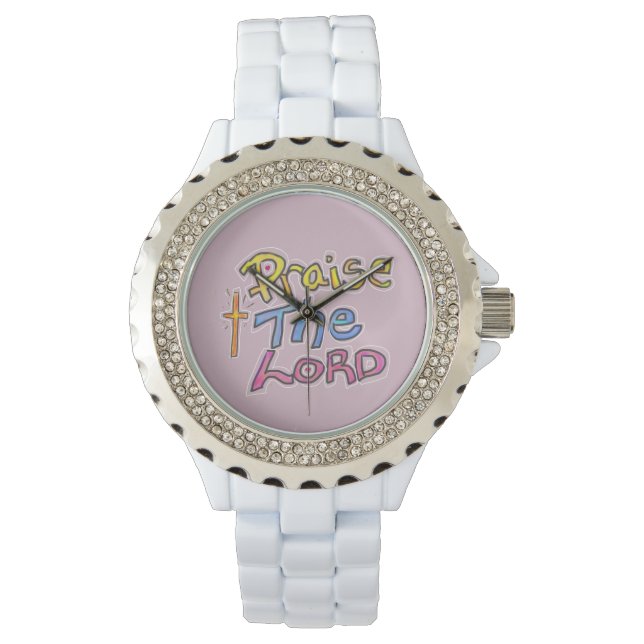 Praise the LORD Christian Pink  Watch (Front)