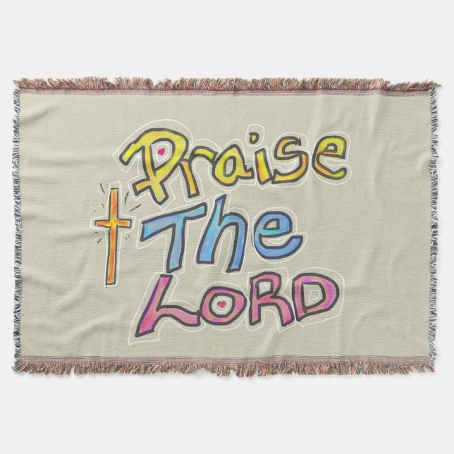 Praise the LORD Christian  Throw Blanket (Front)