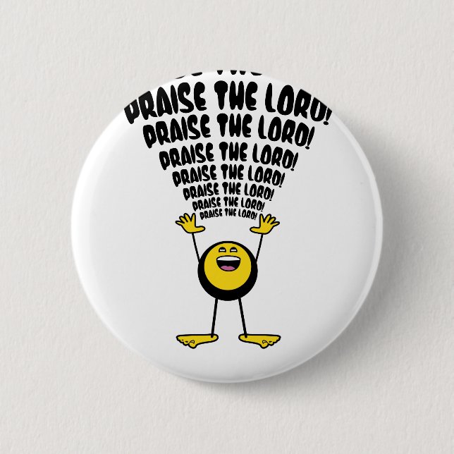 Praise The Lord Emoji 2 Inch Round Button (Front)