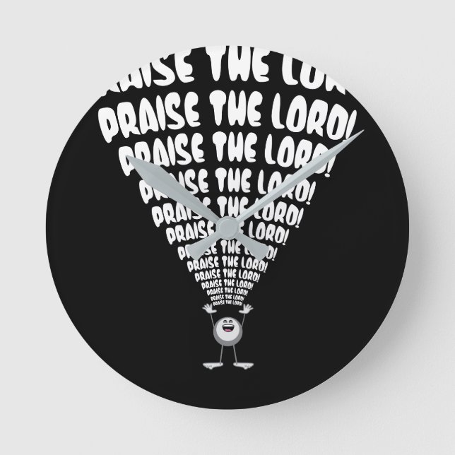 Praise The Lord Emoji Round Clock (Front)