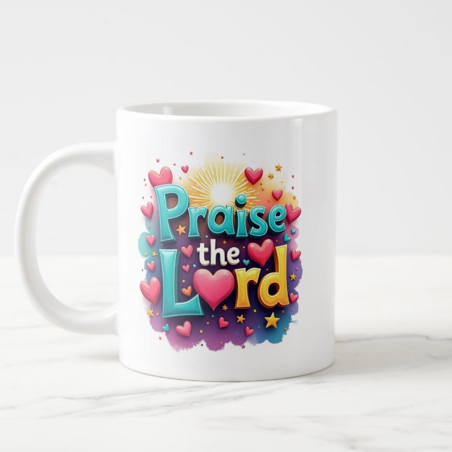 Praise the Lord  Large Coffee Mug (Left)