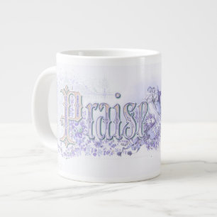 "Praise The Lord" pastel periwinkle blue Large Coffee Mug