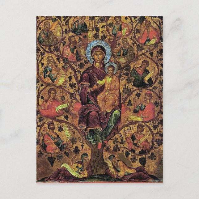 Praises of the Theotokos Orthodox Christian Icon Postcard (Front)