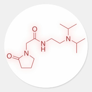 Pramiracetam Chemical Structure Classic Round Sticker