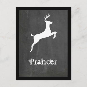 prancer holiday postcard