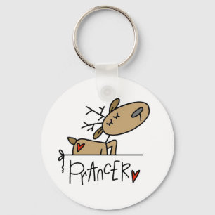 Prancer Reindeer Christmas T-shirts and Gifts Keychain