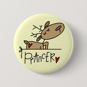 Prancer Reindeer Tshirts and Gifts 2 Inch Round Button