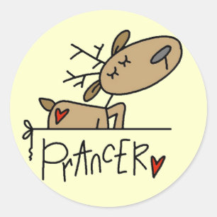 Prancer Reindeer Tshirts and Gifts Classic Round Sticker