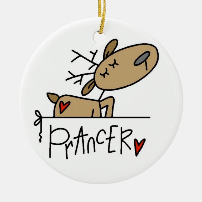Prancer the Reindeer Christmas Keepsake Ornament (Front)