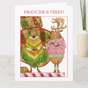 PRANCER VIXEN Big Christmas Card