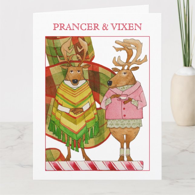 PRANCER VIXEN Big Christmas Card (Front)
