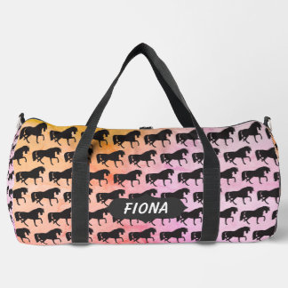 Prancing Black Horses Duffle Bag