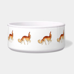 Prancing Borzoi Ceramic Pet Bowl