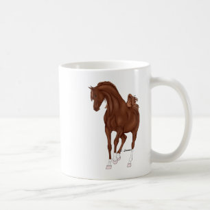 Prancing Chestnut Arabian Horse Equestrian Art Coffee Mug