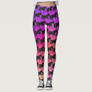 Prancing Horse Silhouette Sunset Colours Leggings