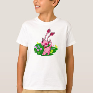 Prancing pink Aisha through flowers T-Shirt