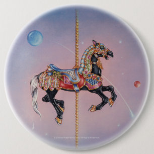 PRANCING PONY CAROUSEL 6 INCH ROUND BUTTON