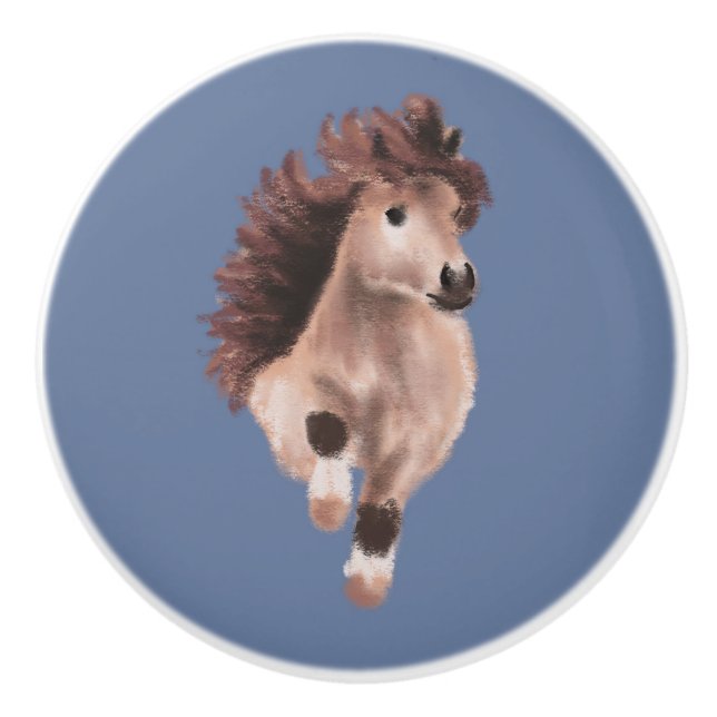 Prancing Pony  Ceramic Knob (Front)