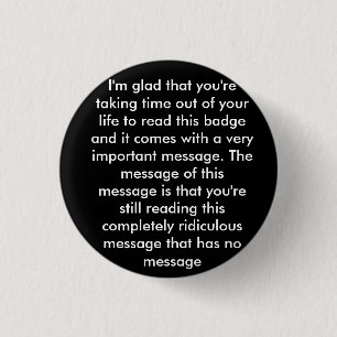 Prank 'message' badge 1 inch round button