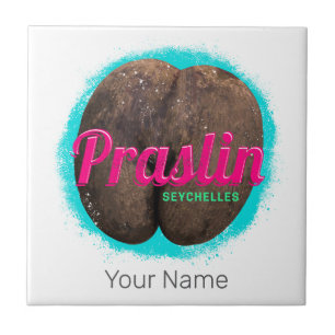 Praslin Seychelles Indian Ocean Vintage Souvenir Tile