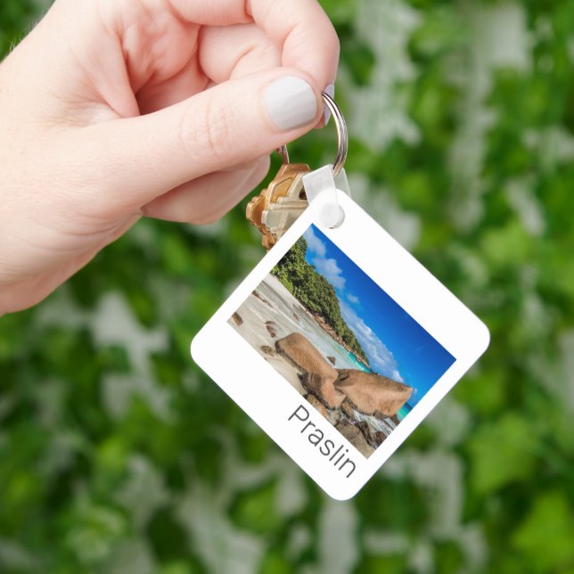 Praslin Seychelles Island Anse Lazio Beach Gift Keychain (Hand)