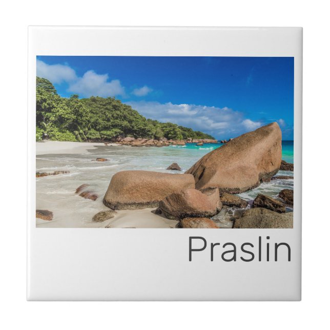 Praslin Seychelles Island Anse Lazio Beach Gift Tile (Front)