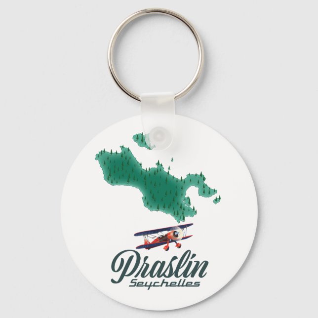 Praslin Seychelles map Keychain (Front)