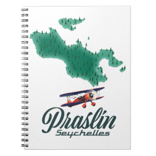 Praslin Seychelles map Notebook